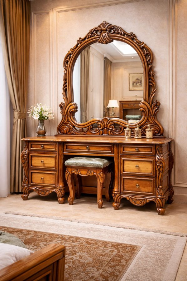 Buy Royal Classic Dressing Table Set – Premium Teak Furniture by Modern Home Furnishings