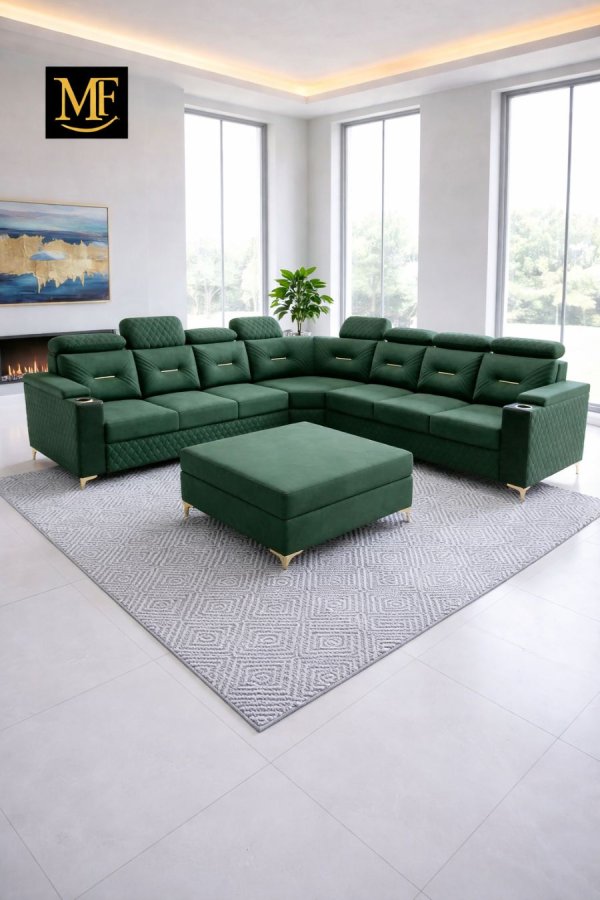 Buy Premium L-Shape Corner Sofa Set – Premium Teak Furniture by Modern Home Furnishings