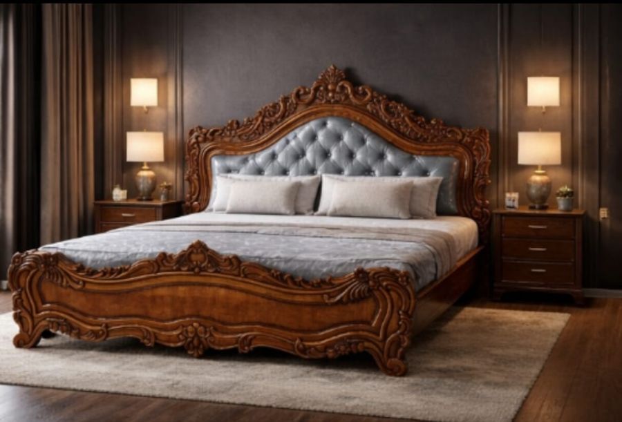 Buy Premium Teakwood Royal Bed – Premium Teak Furniture by Modern Home Furnishings